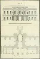 An illustration from Cours de géométrie pratique, d'architecture militaire, de perspective et de paysage : avec un dictionnaire des termes de l'architecture, dirigés relativement aux connoissances essentielles que doivent avoir, dans ces quatre premiers genres d'étude du dessein, les jeunes gentilshommes destinés à l'etat militaire (1773)