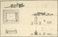 An illustration from Cours de géométrie pratique, d'architecture militaire, de perspective et de paysage : avec un dictionnaire des termes de l'architecture, dirigés relativement aux connoissances essentielles que doivent avoir, dans ces quatre premiers genres d'étude du dessein, les jeunes gentilshommes destinés à l'etat militaire (1773)