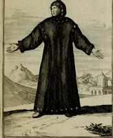An illustration from Courte description des ordres des femmes & filles religieuses. Contenant une petite relation de leur origine, de leur progrés, & de leur confirmation. Avec les figures de leurs habits, gravez (1691)