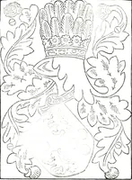 An illustration from Courtenay family armorial, containing over two hundred coats of arms taken from those at Powderham Castle, with explanatory notes (1896)