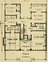 An illustration from Craftsman bungalows : a collection of the latest designs dedicated to the lover of a convenient home by Jud Yoho. (1912)