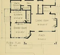 An illustration from Craftsman bungalows : a collection of the latest designs dedicated to the lover of a convenient home by Jud Yoho. (1912)