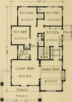 An illustration from Craftsman bungalows : a collection of the latest designs dedicated to the lover of a convenient home by Jud Yoho. (1912)