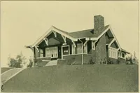 An illustration from Craftsman bungalows : a collection of the latest designs dedicated to the lover of a convenient home by Jud Yoho. (1912)
