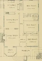 An illustration from Craftsman bungalows : a collection of the latest designs dedicated to the lover of a convenient home by Jud Yoho. (1912)
