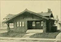 An illustration from Craftsman bungalows : a collection of the latest designs dedicated to the lover of a convenient home by Jud Yoho. (1912)