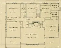 An illustration from Craftsman bungalows : a collection of the latest designs dedicated to the lover of a convenient home by Jud Yoho. (1912)