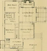 An illustration from Craftsman bungalows : a collection of the latest designs dedicated to the lover of a convenient home by Jud Yoho. (1912)