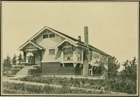 An illustration from Craftsman bungalows : a collection of the latest designs dedicated to the lover of a convenient home by Jud Yoho. (1912)