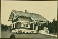 An illustration from Craftsman bungalows : a collection of the latest designs dedicated to the lover of a convenient home by Jud Yoho. (1912)