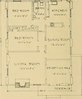 An illustration from Craftsman bungalows : a collection of the latest designs dedicated to the lover of a convenient home by Jud Yoho. (1912)