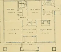 An illustration from Craftsman bungalows : a collection of the latest designs dedicated to the lover of a convenient home by Jud Yoho. (1912)