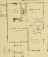 An illustration from Craftsman bungalows : a collection of the latest designs dedicated to the lover of a convenient home by Jud Yoho. (1912)