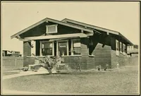 An illustration from Craftsman bungalows : a collection of the latest designs dedicated to the lover of a convenient home by Jud Yoho. (1912)