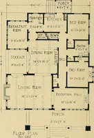An illustration from Craftsman bungalows : a collection of the latest designs dedicated to the lover of a convenient home by Jud Yoho. (1912)
