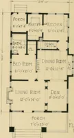 An illustration from Craftsman bungalows : a collection of the latest designs dedicated to the lover of a convenient home by Jud Yoho. (1912)