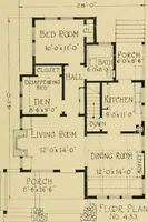 An illustration from Craftsman bungalows : a collection of the latest designs dedicated to the lover of a convenient home by Jud Yoho. (1912)