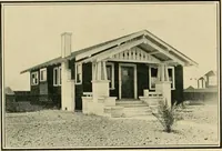 An illustration from Craftsman bungalows : a collection of the latest designs dedicated to the lover of a convenient home by Jud Yoho. (1912)