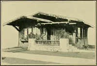 An illustration from Craftsman bungalows : a collection of the latest designs dedicated to the lover of a convenient home by Jud Yoho. (1912)