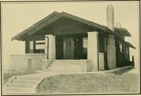 An illustration from Craftsman bungalows : a collection of the latest designs dedicated to the lover of a convenient home by Jud Yoho. (1912)