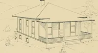 An illustration from Craftsman bungalows : a collection of the latest designs dedicated to the lover of a convenient home by Jud Yoho. (1912)