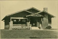 An illustration from Craftsman bungalows : a collection of the latest designs dedicated to the lover of a convenient home by Jud Yoho. (1912)