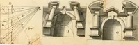 An illustration from A critical examination of those two paintings on the cieling [sic] of the banqueting-house at Whitehall : in which architecture is introduced, so far as relates to the perspective : together with the discussion of a question, which has been the subject of debate among painters : written many years since, but now first published (1754)