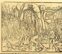 An illustration from Cronica de la Nueua España : con la conquista de Mexico, y otras cosas notables: hechas por el valeroso Hernando Cortes, . (1554)