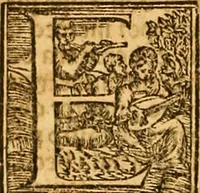 An illustration from Cronica del muy valeroso rey don Fernando, visnieto del sancto rey don Fernádo que gano a Seuilla : Nieto del rey dõ Alonso que fue par [?] emperador, [?] hizo el libro de las Sicte partidas y fue hijo del rey dõ Sancho el B[?]auo : Cuyas cronicas estan impressas : [?] y fue padre del rey dõ Alõso Onzeno q gano las Algeziras : Y abuelo del rey don Pedro : Cuyas cronicas tambie estan impressas : Este es el rey don Fernado que dizen que murio emplazado de los Caruajales (1554)