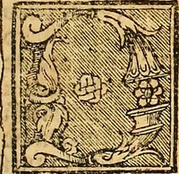 An illustration from Cronica del muy valeroso rey don Fernando, visnieto del sancto rey don Fernádo que gano a Seuilla : Nieto del rey dõ Alonso que fue par [?] emperador, [?] hizo el libro de las Sicte partidas y fue hijo del rey dõ Sancho el B[?]auo : Cuyas cronicas estan impressas : [?] y fue padre del rey dõ Alõso Onzeno q gano las Algeziras : Y abuelo del rey don Pedro : Cuyas cronicas tambie estan impressas : Este es el rey don Fernado que dizen que murio emplazado de los Caruajales (1554)
