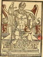 An illustration from Cronica del muy valeroso rey don Fernando, visnieto del sancto rey don Fernádo que gano a Seuilla : Nieto del rey dõ Alonso que fue par [?] emperador, [?] hizo el libro de las Sicte partidas y fue hijo del rey dõ Sancho el B[?]auo : Cuyas cronicas estan impressas : [?] y fue padre del rey dõ Alõso Onzeno q gano las Algeziras : Y abuelo del rey don Pedro : Cuyas cronicas tambie estan impressas : Este es el rey don Fernado que dizen que murio emplazado de los Caruajales (1554)