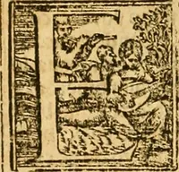 An illustration from Cronica del muy valeroso rey don Fernando, visnieto del sancto rey don Fernádo que gano a Seuilla : Nieto del rey dõ Alonso que fue par [?] emperador, [?] hizo el libro de las Sicte partidas y fue hijo del rey dõ Sancho el B[?]auo : Cuyas cronicas estan impressas : [?] y fue padre del rey dõ Alõso Onzeno q gano las Algeziras : Y abuelo del rey don Pedro : Cuyas cronicas tambie estan impressas : Este es el rey don Fernado que dizen que murio emplazado de los Caruajales (1554)
