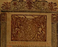 An illustration from Cronica del rey don Rodrigo con la destruycion de España : y como los moros la ganaron (1587)