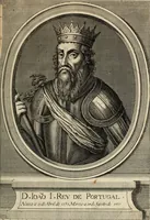 An illustration from Cronicas delrey d Ioam de gloriosa memoria o I. deste nome, e dos reys de Portugal o X. e as dos reys D. Duarte, e D. Affonso o V. ... : tiradas a luz por ordem do il.mo, e r.mo senhor Dom Rodrigo da Cunha. arcebispo de Lisboa ... e Autos do levantamento, e iuromentos delrey n.s. D. Ioam o IV (1643)