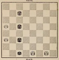 An illustration from Cross opening, games of draughts (1878)