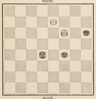 An illustration from Cross opening, games of draughts (1878)