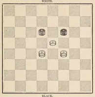 An illustration from Cross opening, games of draughts (1878)