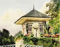 An illustration from A book of English gardens, written (1906)