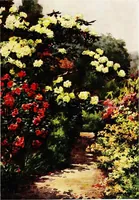 An illustration from A book of English gardens, written (1906)
