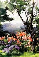 An illustration from Flower grouping in English, Scotch & Irish gardens; notes & 56 sketches in colour (1907)