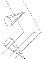 An illustration from The essentials of descriptive geometry (1915)