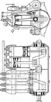 An illustration from Aviation engines, design - construction - operation and repair; a complete, practical treatise outlining clearly the elements of internal combustion engineering with special reference to the design, construction, operation and repair of airplane power plants; also the auxiliary engine systems, such as lubrication, carburetion, ignition and cooling. It includes complete instructions for engine repairing and systematic location of troubles, tool equipment and use of tools, also outlines the latest mechanical processes (1917)