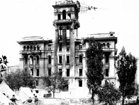 An illustration from The San Francisco earthquake and fire; a brief history of the disaster; a presentation of facts and resulting phenomena, with special reference to the efficiency of building materials, lessons of the disaster (1906)