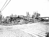 An illustration from The San Francisco earthquake and fire; a brief history of the disaster; a presentation of facts and resulting phenomena, with special reference to the efficiency of building materials, lessons of the disaster (1906)