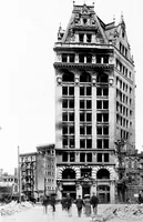 An illustration from The San Francisco earthquake and fire; a brief history of the disaster; a presentation of facts and resulting phenomena, with special reference to the efficiency of building materials, lessons of the disaster (1906)