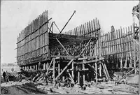 An illustration from A practical course in wooden boat and ship building, the fundamental principles and practical methods described in detail, especially written for carpenters and other woodworkers who desire to engage in boat or ship building, and as a textbook for schools (1918)