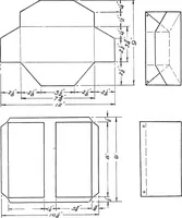 An illustration from Paper and cardboard construction. An analysis of the scope of paper and cardboard construction for primary grades of public schools ... Book problems, box problems, card problems, envelope problems (1916)