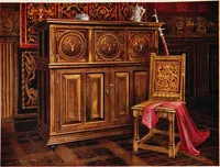 An illustration from The book of decorative furniture, its form, colour, & history (1911)