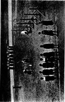 An illustration from Play, comprising games for the kindergarten, playground, schoolroom and college; how to coach and play girls' basket-ball, etc (1918)