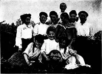 An illustration from Play, comprising games for the kindergarten, playground, schoolroom and college; how to coach and play girls' basket-ball, etc (1918)